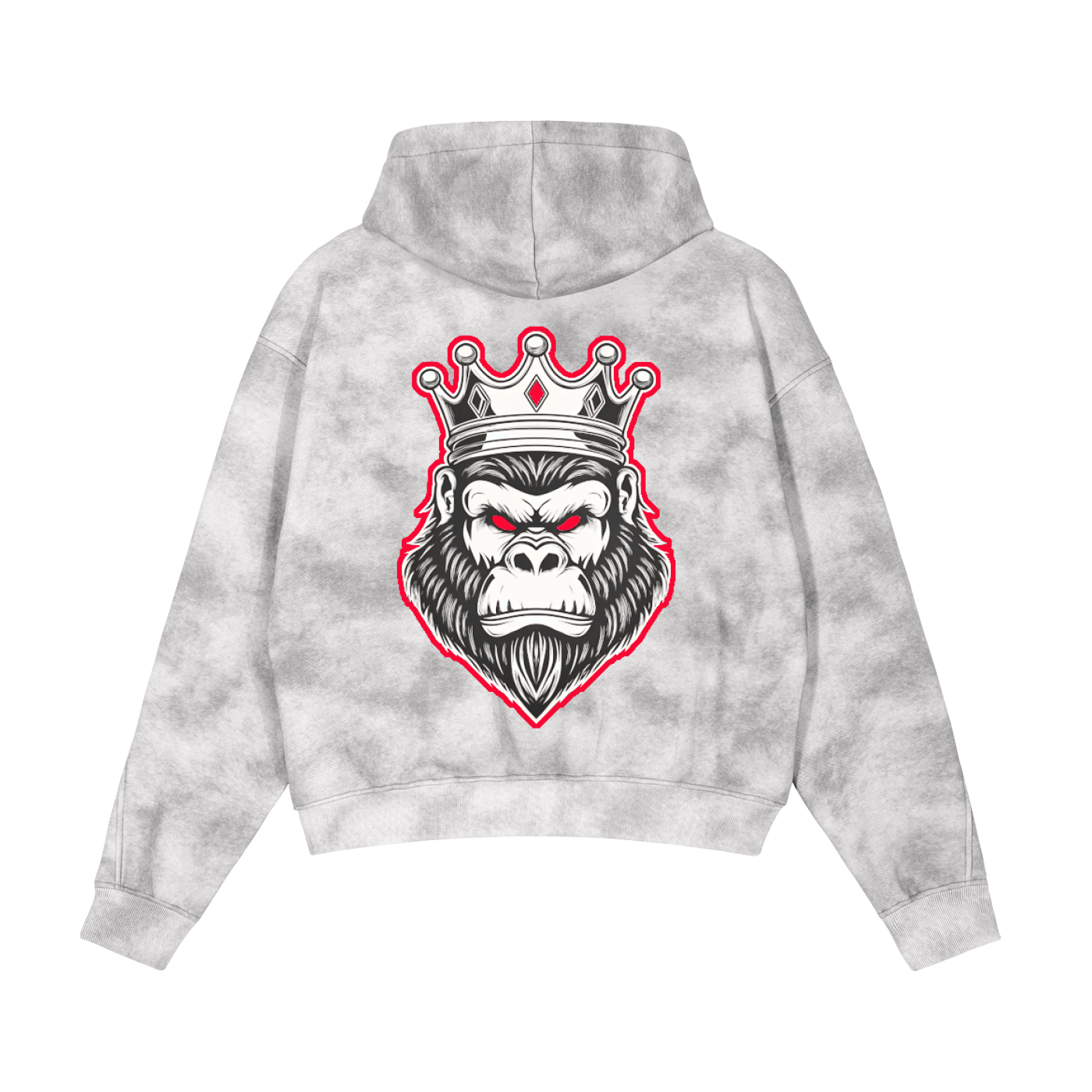 Dirty Washed Boxy Zip-up Fleece Hoodie