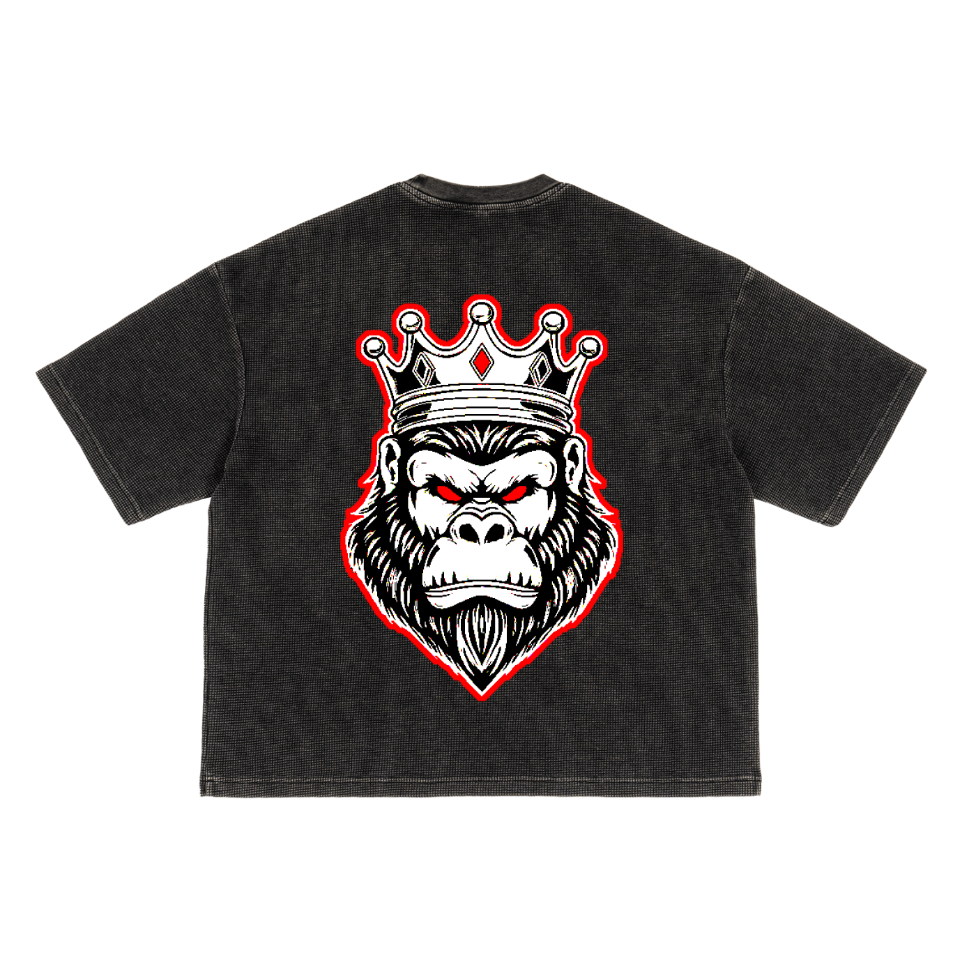 Waffle-Texture Washed Boxy T-Shirt
