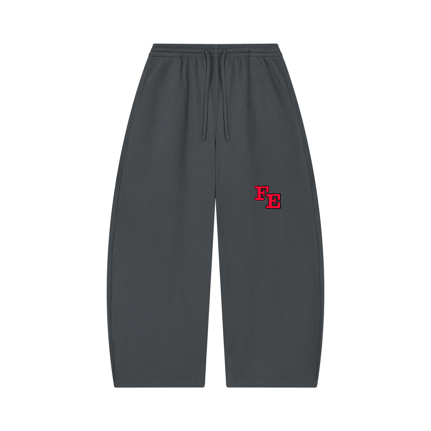 Unisex Waffle Barrel Leg Pants