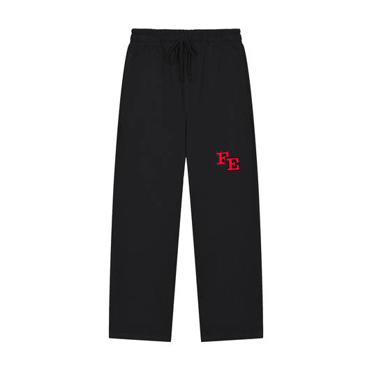 Solid Color Straight-Leg Sweatpants
