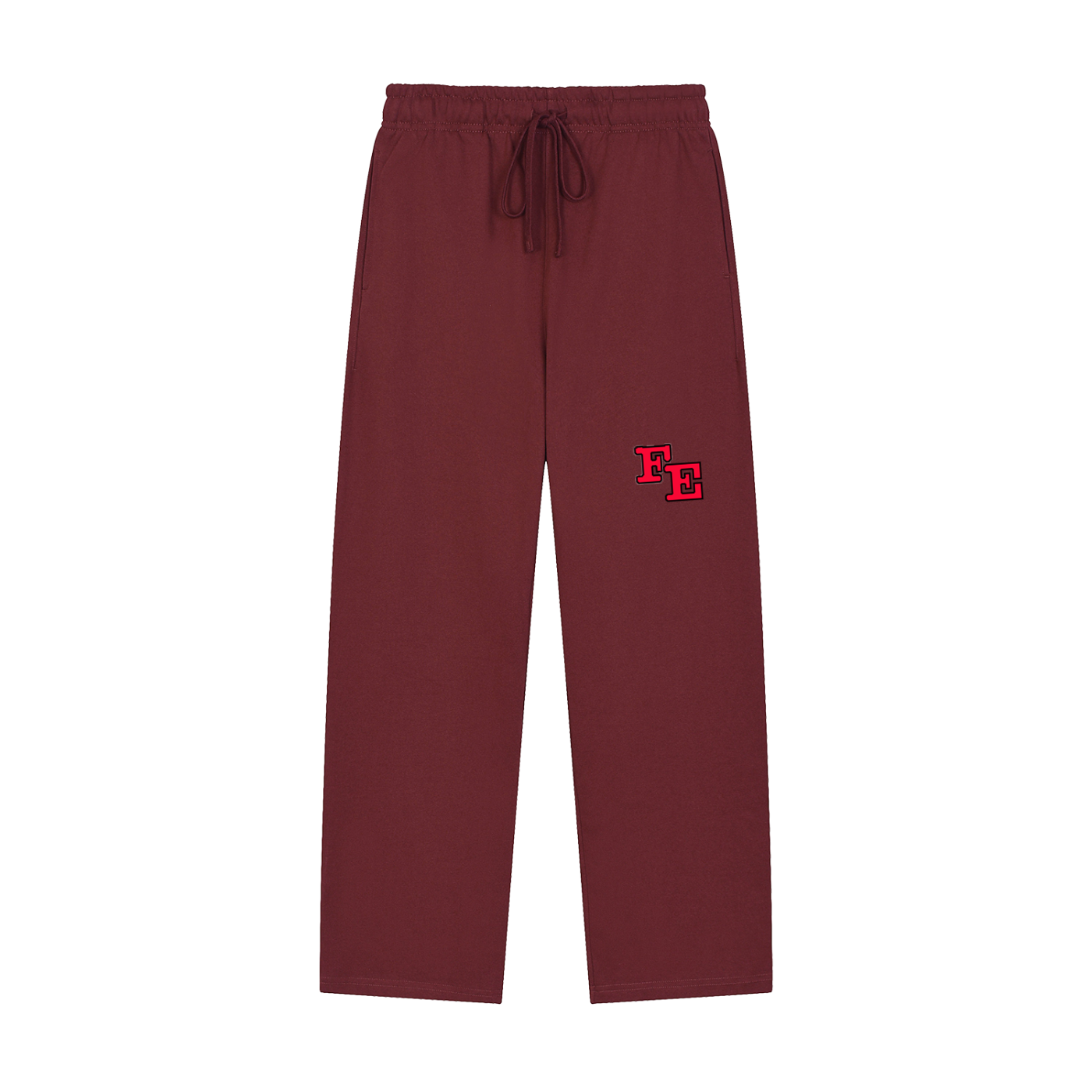 Solid Color Straight-Leg Sweatpants