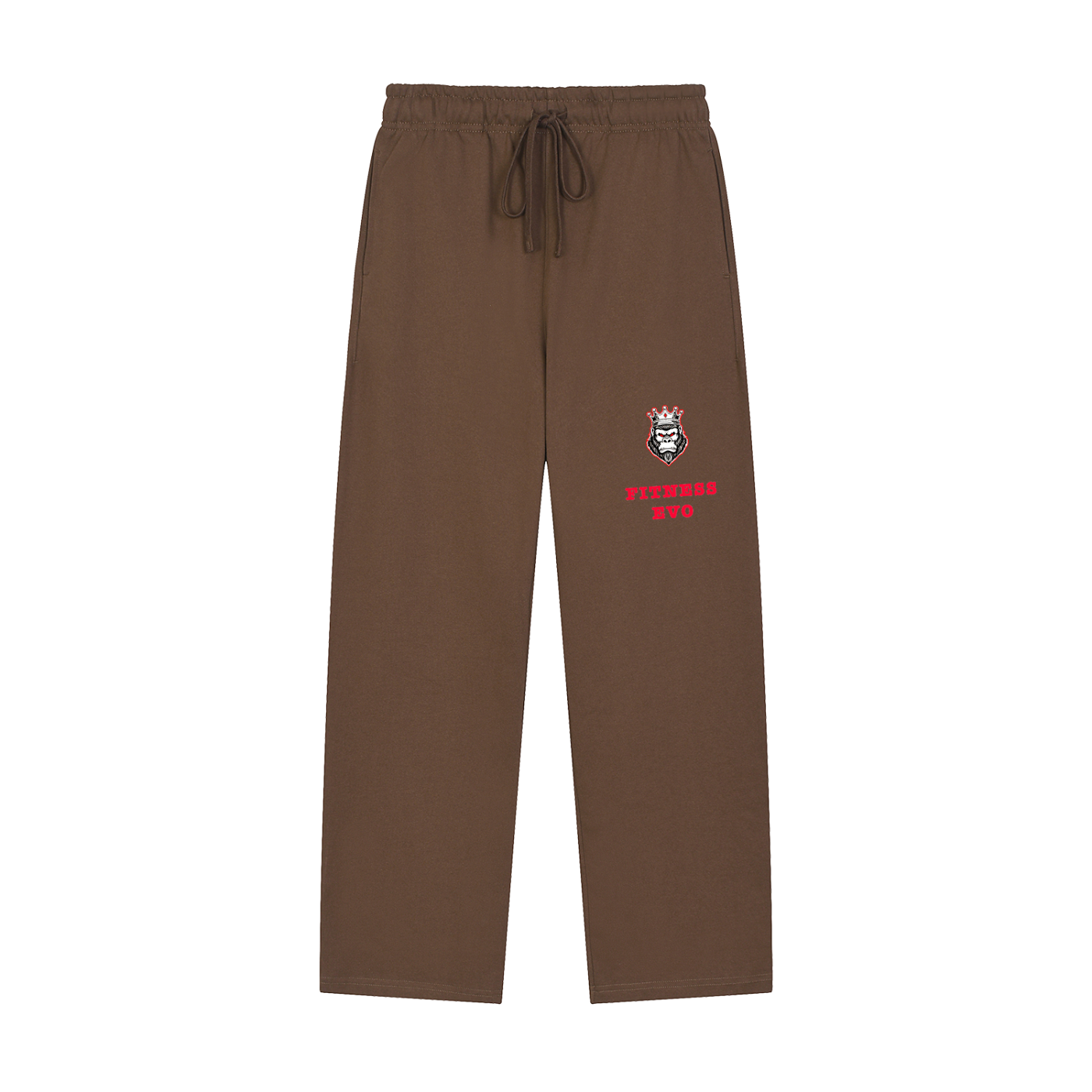 Solid Color Straight-Leg Sweatpants