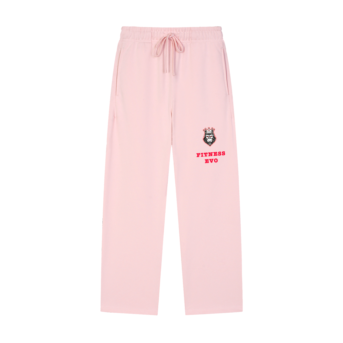 Solid Color Straight-Leg Sweatpants