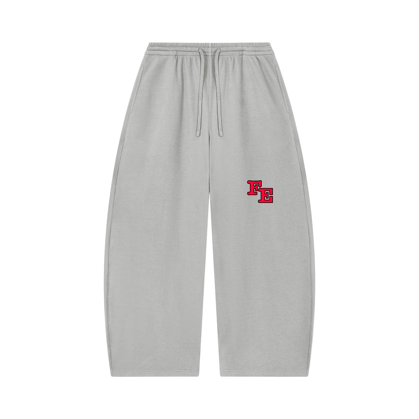 Unisex Waffle Barrel Leg Pants