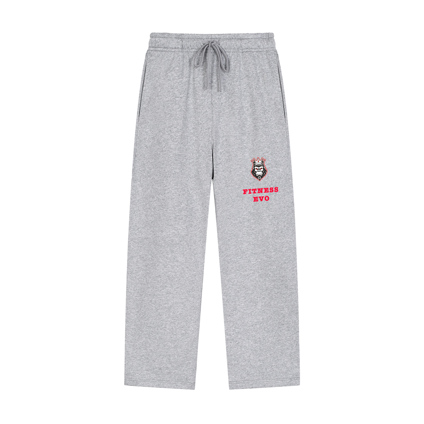 Solid Color Straight-Leg Sweatpants