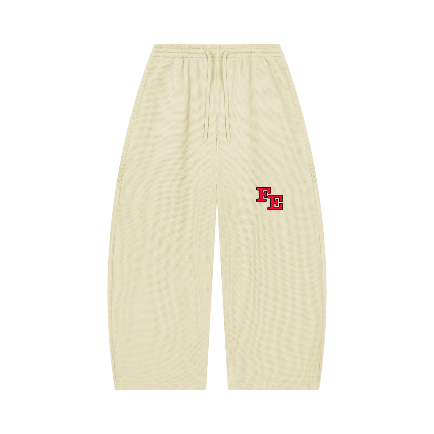 Unisex Waffle Barrel Leg Pants