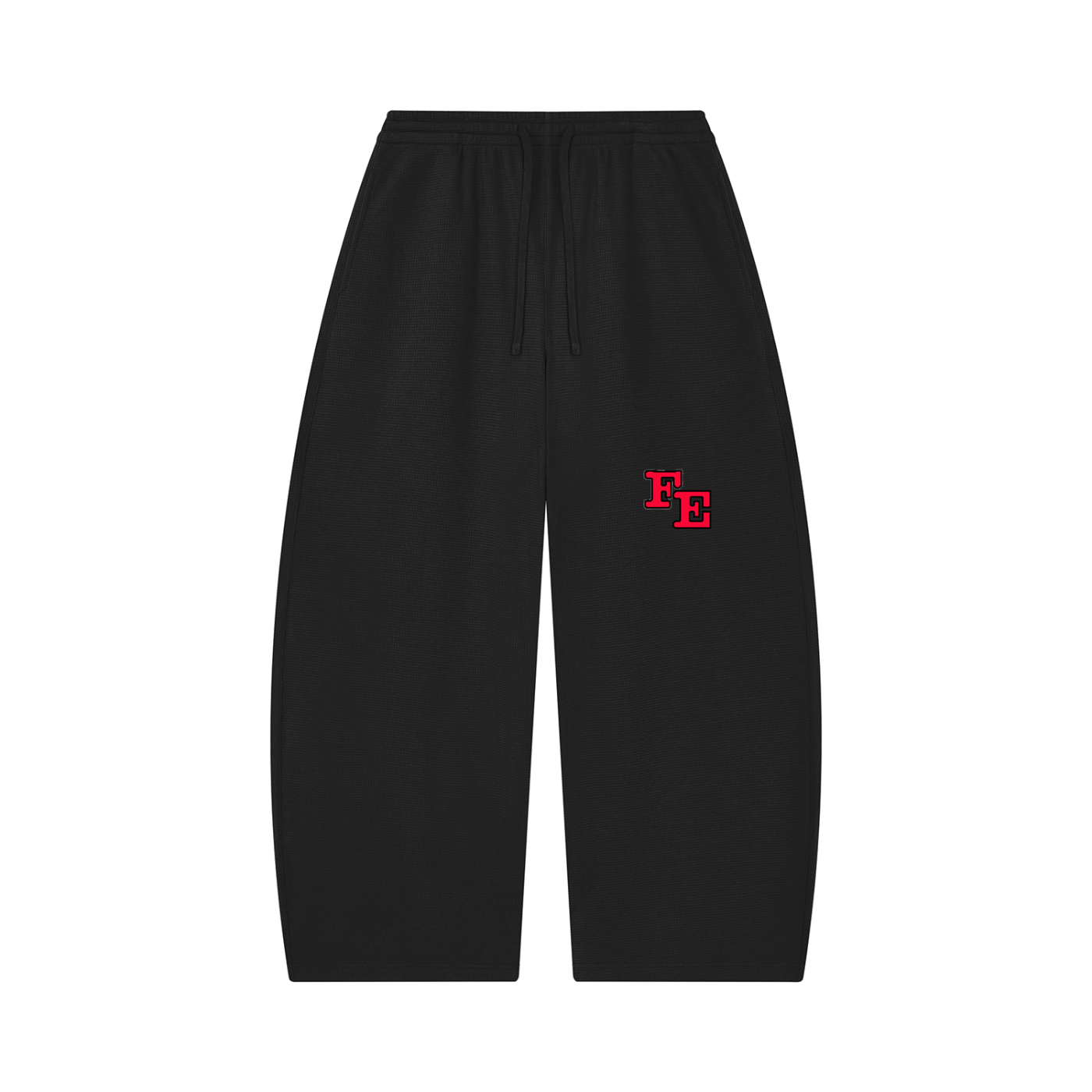 Unisex Waffle Barrel Leg Pants