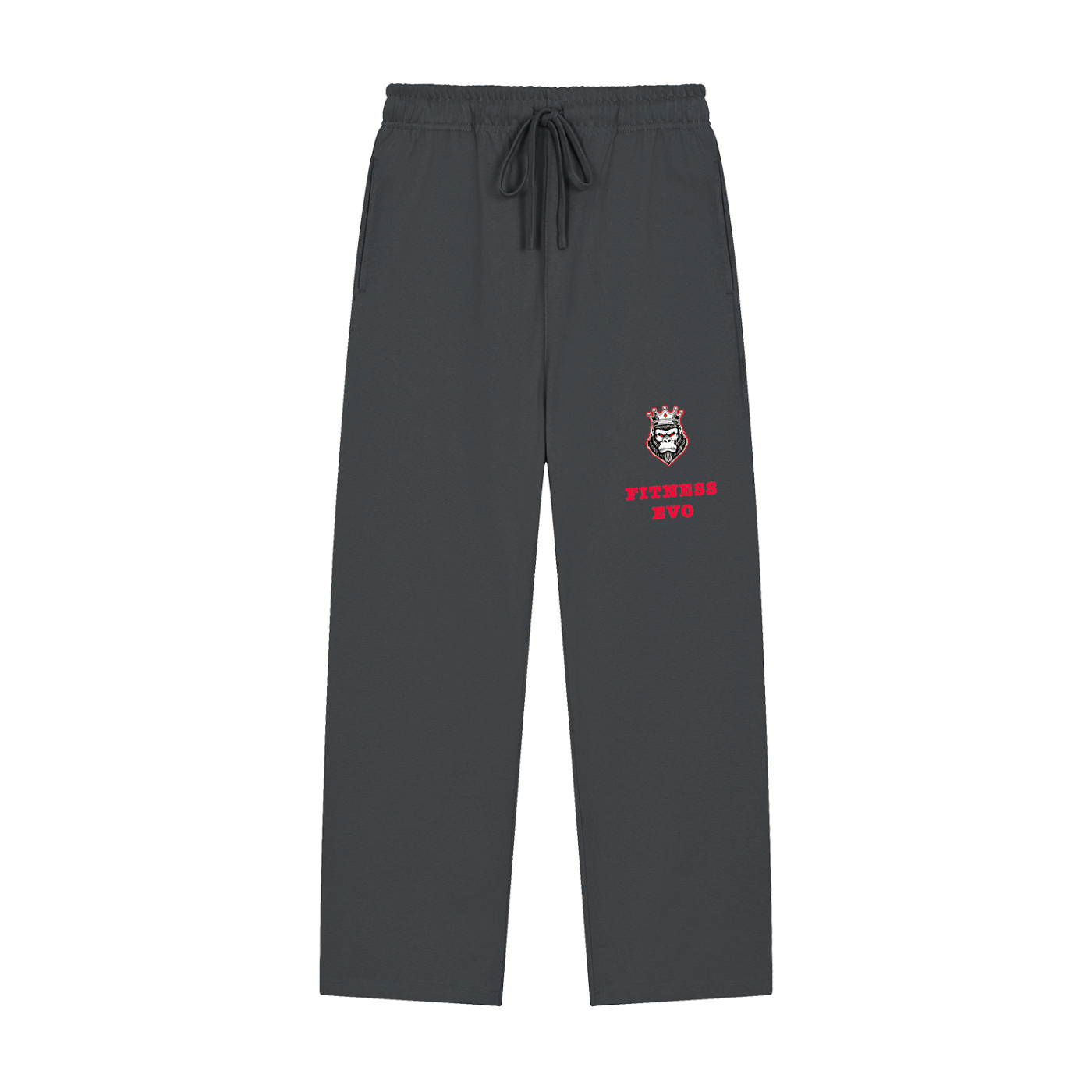 Solid Color Straight-Leg Sweatpants