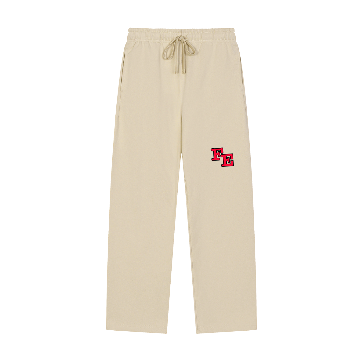 Solid Color Straight-Leg Sweatpants