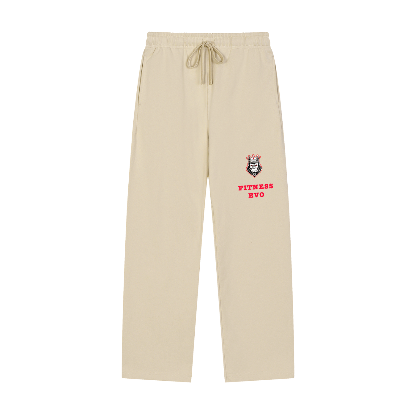 Solid Color Straight-Leg Sweatpants