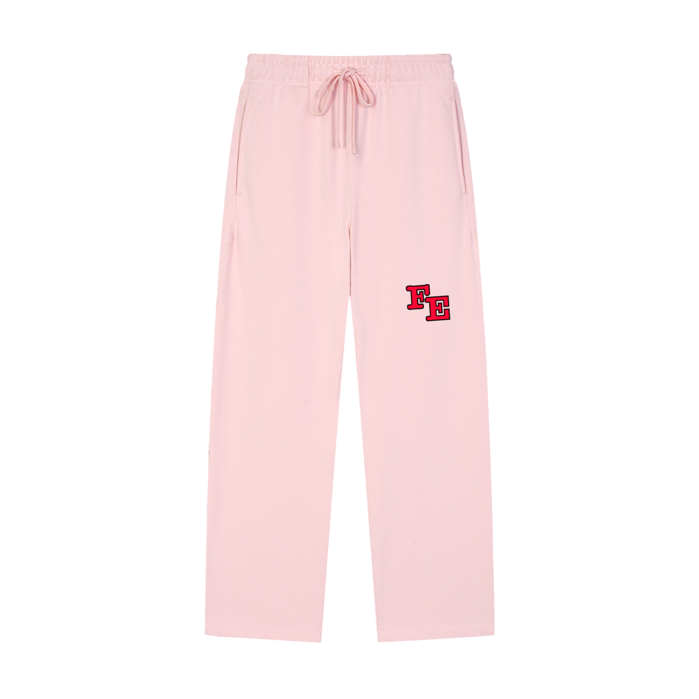 Solid Color Straight-Leg Sweatpants