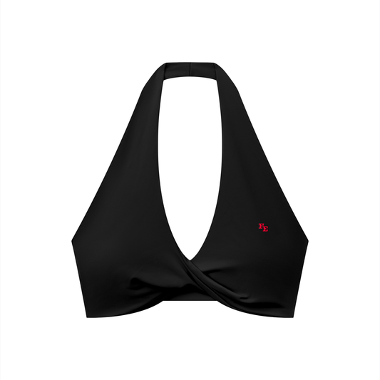 Women's Pleated Halter Sports Bra
