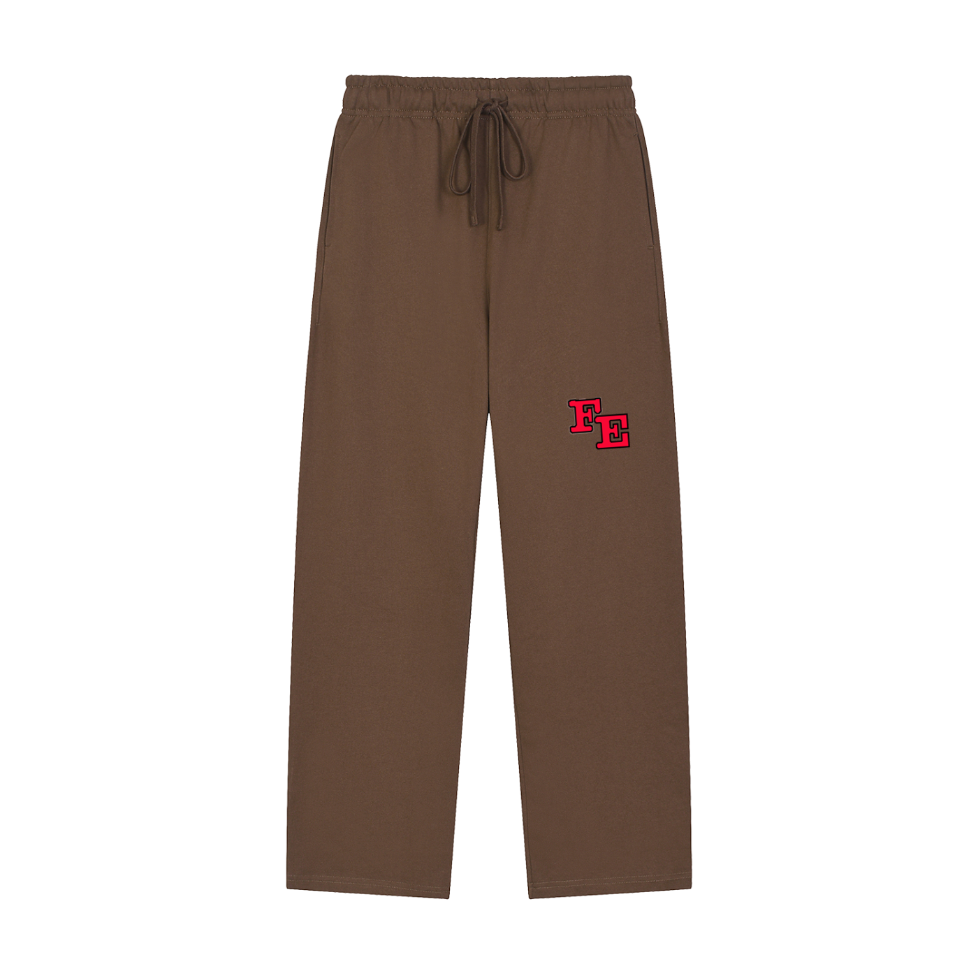 Solid Color Straight-Leg Sweatpants